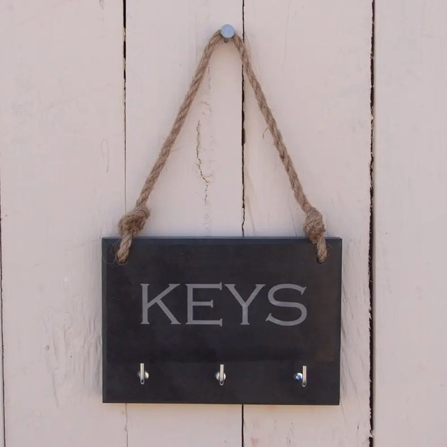 Slate Key Holder Can Be Personalised With Own Wording