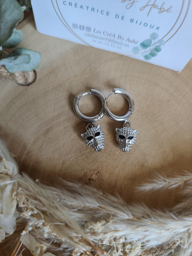 BO CHIC CREOLES ACIER INOXY ARGENT TIGRE 0001094