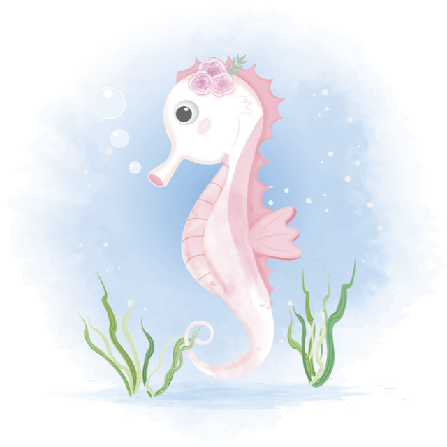 Jersey Panel 25x25 Seepferdchen 