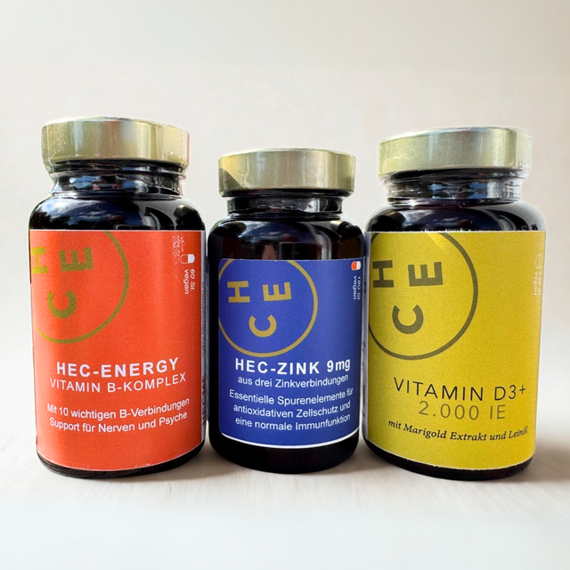 Daily Drive: Vitamin D3+ / 120C + Zink / 180C + HEC Energy B-Komplex / 60C