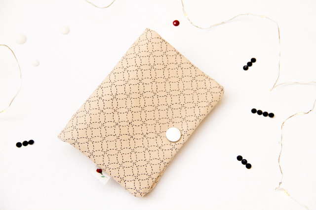 Monedero doble Sashiko Claro