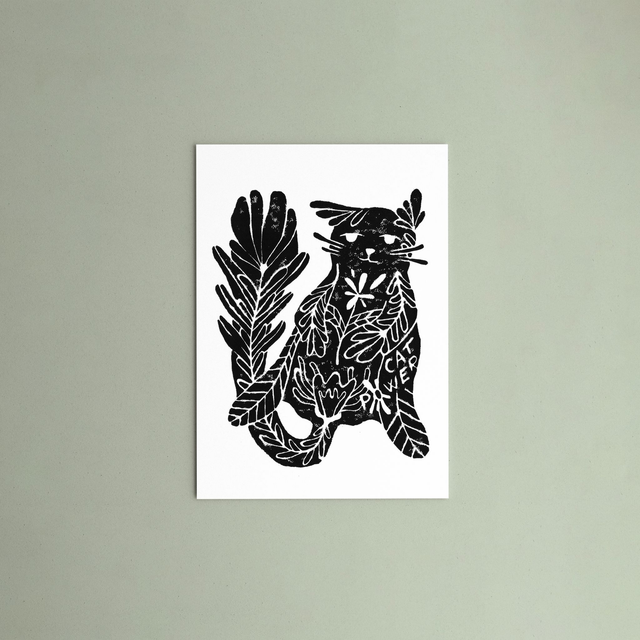 Linogravure "Cat Power" - lesbianisme