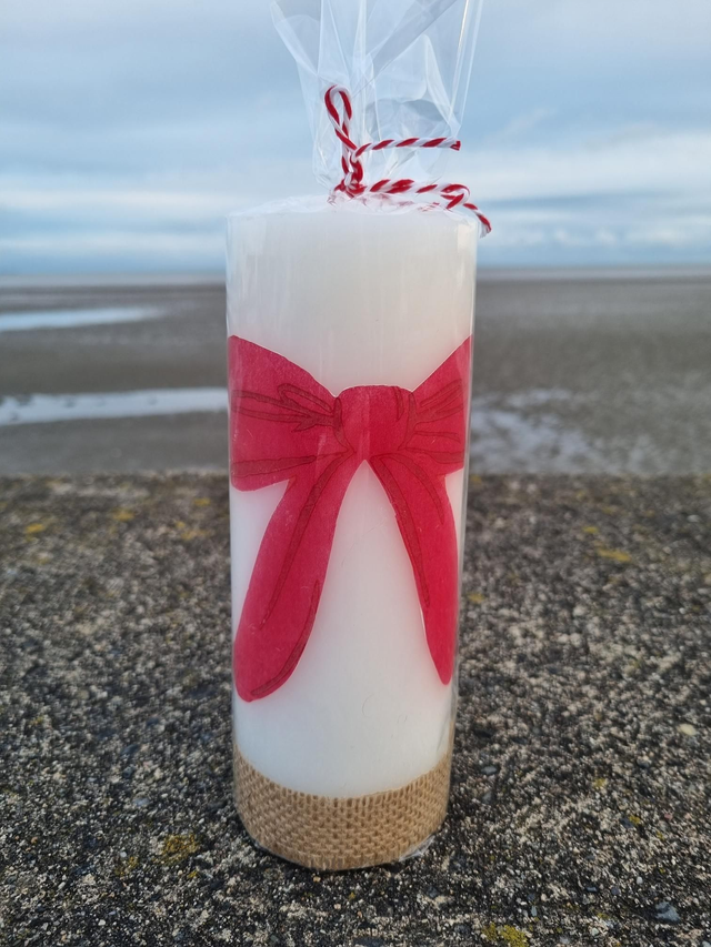 Christmas Red Bow Candle 