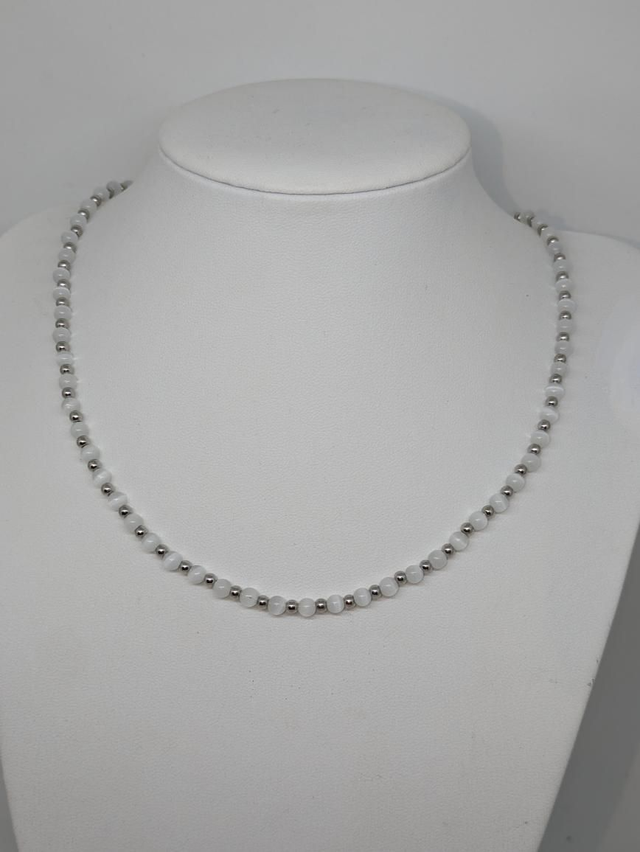 Collier "Sélénite" 23 cm C-011