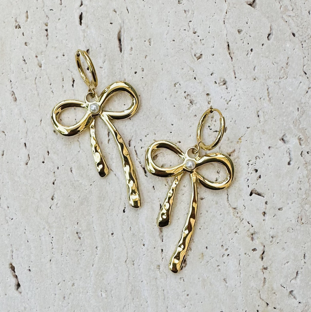 Oorbellen strik goud 