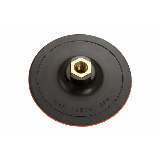 Blacking plate for 150mm polishing &amp; compounding pads. Fitted with hook &amp; Loop. 115mm. M14 female thread