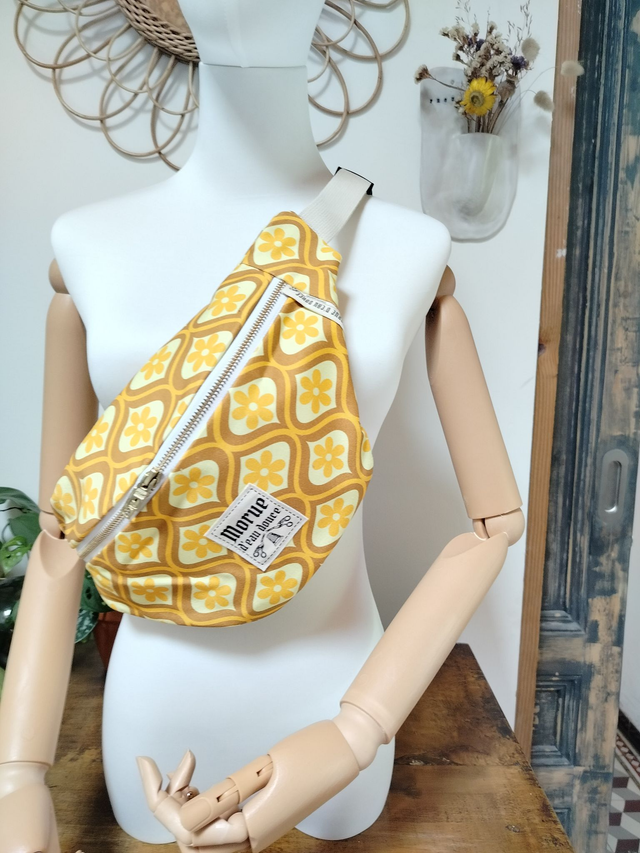 Sac banane M paper seventies  jaune, marron 