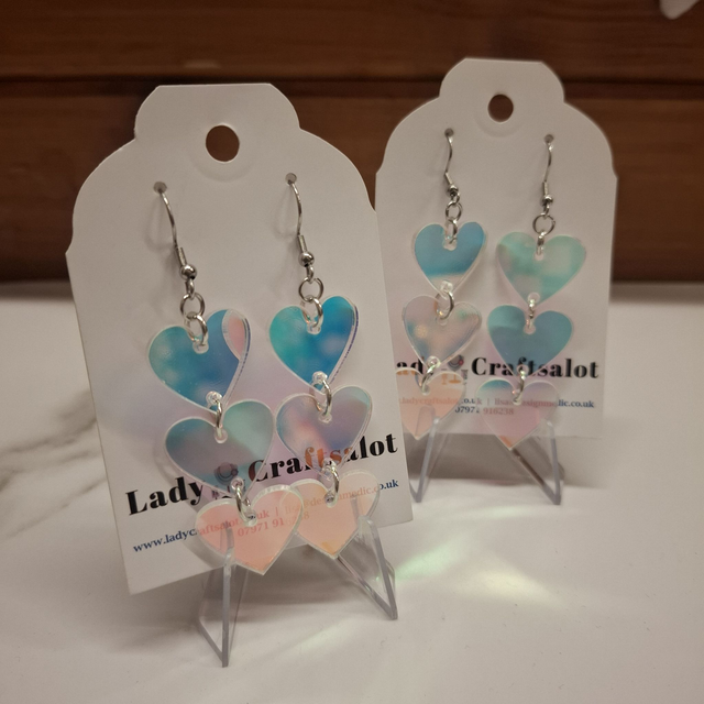 Irridescent Heart Earrings
