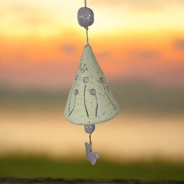 Windspiel-Glöckchen Natur-Lila