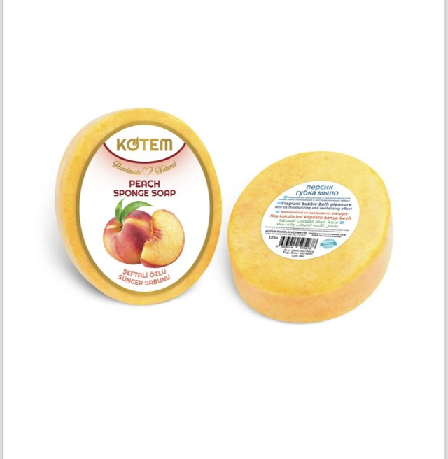 Peach soap sponge
