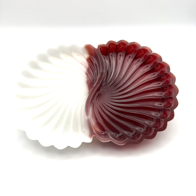 Double vide poche ondulation Bordeaux/Blanc