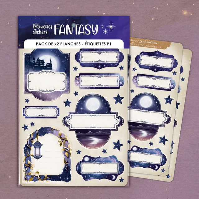 Planches stickers étiquettes sur la fantasy et le rêve