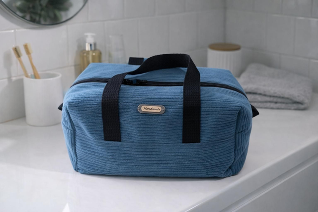 trousse de toilette bleu roi