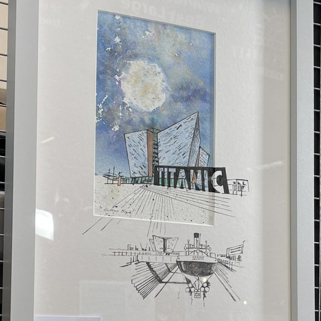 Titanic Building &amp; Nomadic ship sketch, Belfast 