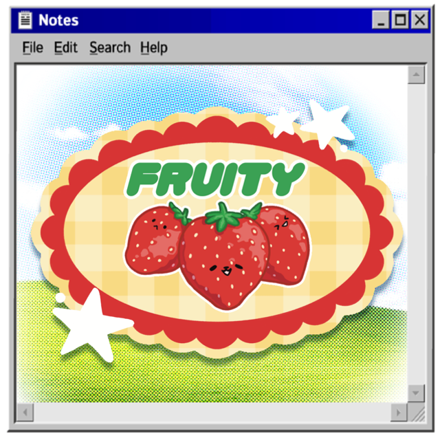 « Fruity » label vinyl glossy sticker 