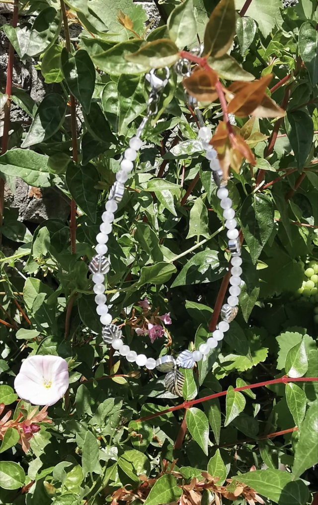 Chaîne de cheville Aigue Marine et Hématite 