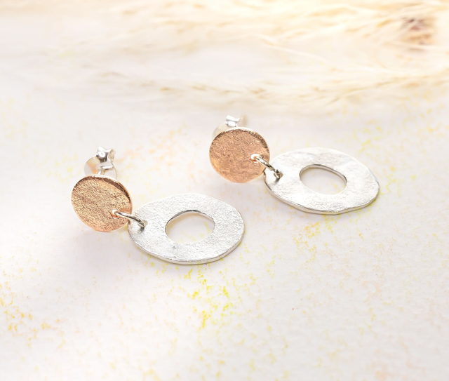 Pendientes de plata 925 y cobre artesanos