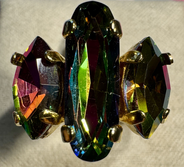 Bague anneau large réglable - 6 mm - Acier inoxydable 316L Doré 