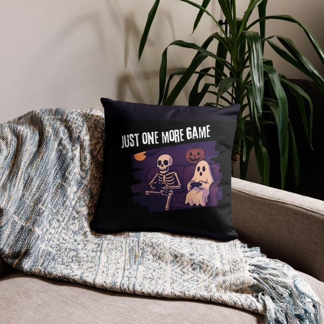 Spooky Pillow Case "One more Game"