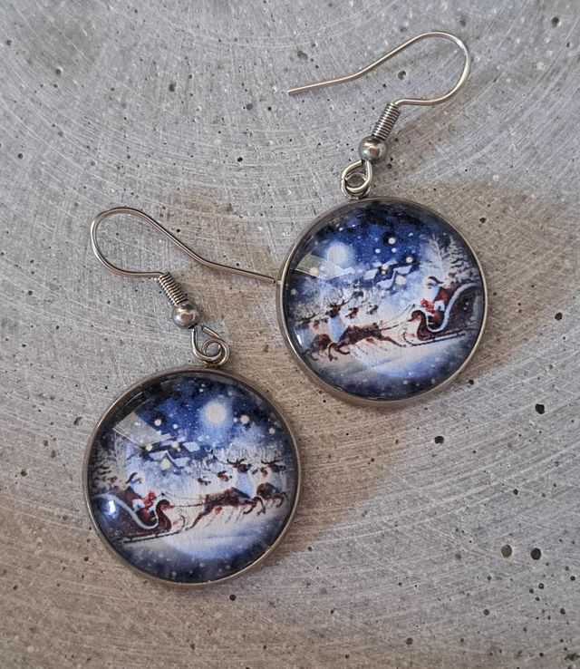 C - Sininen joulu -korvakorut 