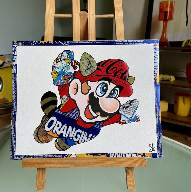 Tableau Mario 24x30 cm carton entoilé 