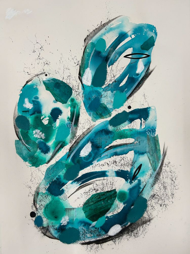 Original mix media on paper 56x76cm Magnani 300g/m