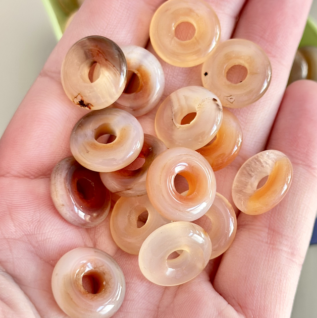 Agate donut for pendant or sphere stand