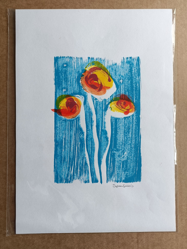 Floral monoprint - original painting
