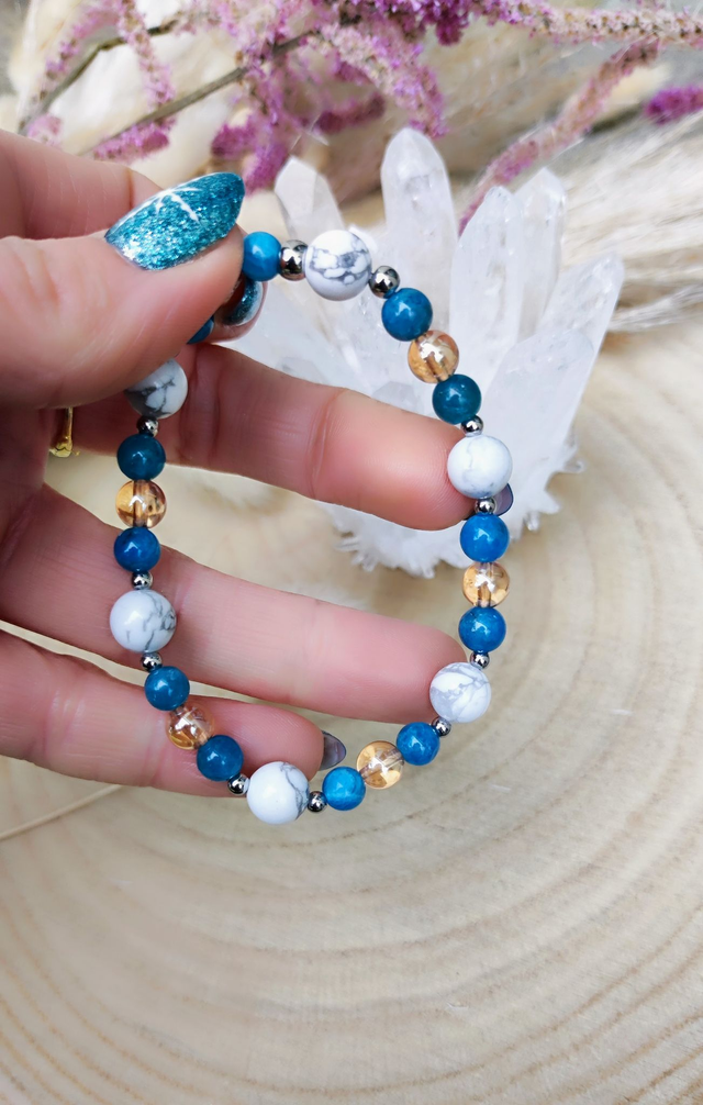 Bracelet Apatite et Howlite