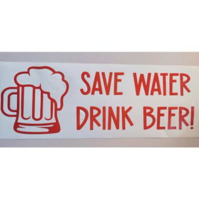 Save Water Drink Beer Decal - Car Window or Bumper Sticker - Bar Sticker