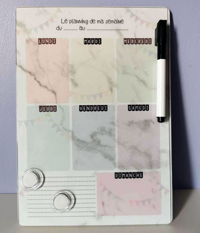 Tableau "Planning de la semaine"