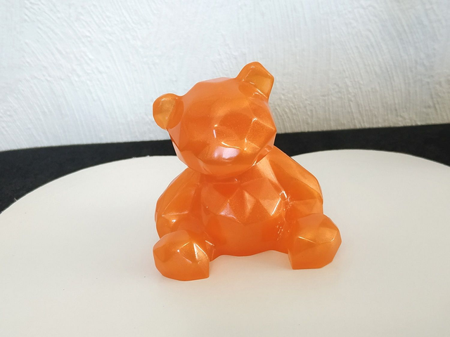 Déco ourson cristal orangé, couleur personnalisable