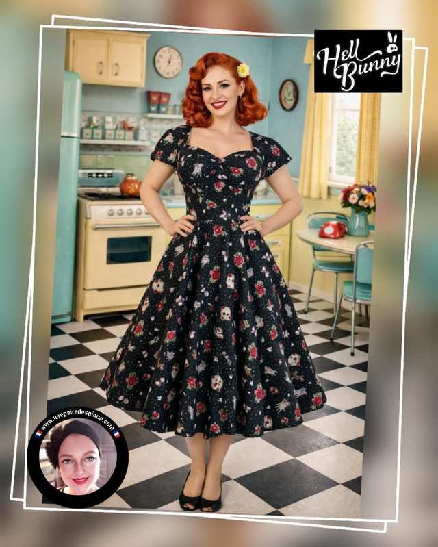 Robe Hell Bunny Stevie Oldschool Tatoo T48