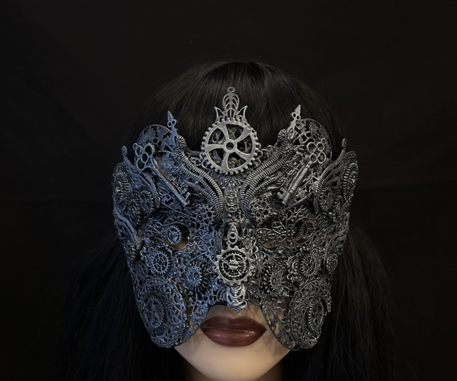 Steampunk mask (dark silver)