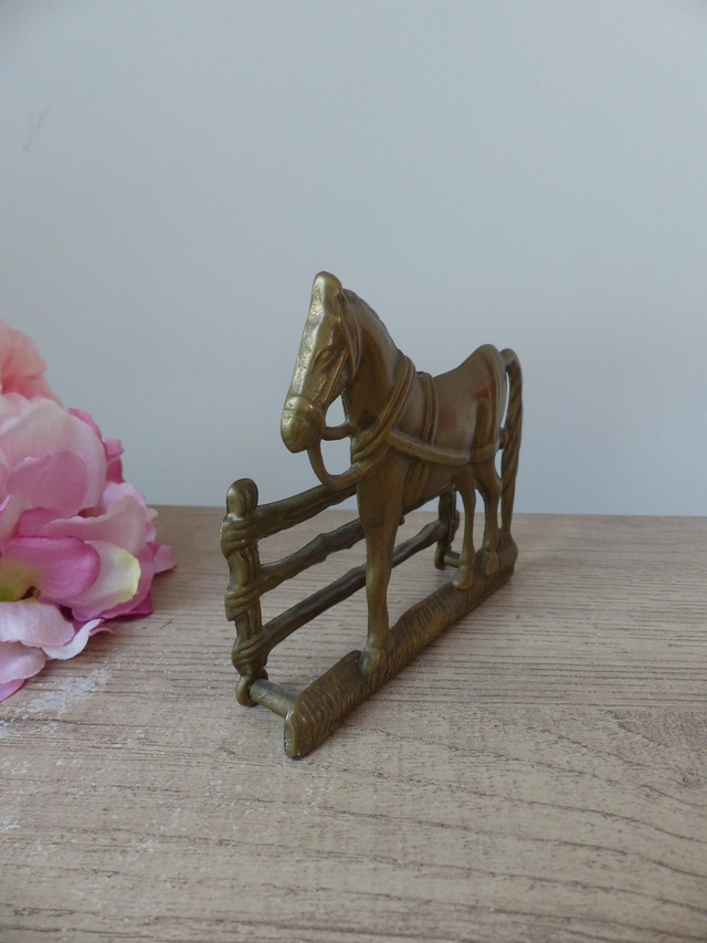 Porte lettres cheval en laiton décoration de bureau, porte courrier forme cheval, cadeau pour lui, rangement organisation de bureau