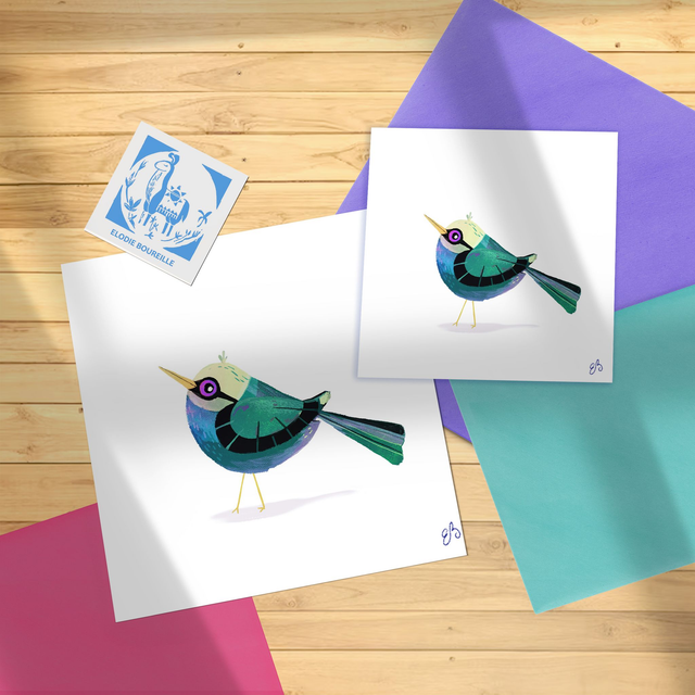 Print Oiseau Cubiste