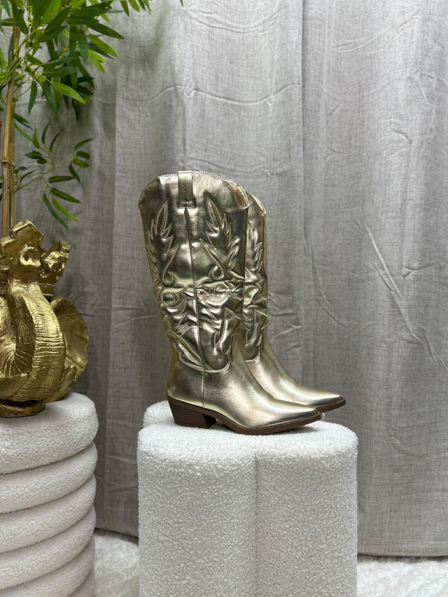 Westernlaars shiny goud