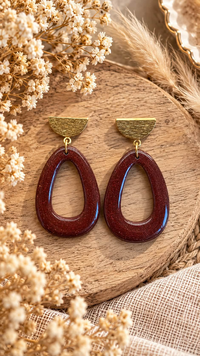 Boucles d’oreilles "Éclat Bordeaux"