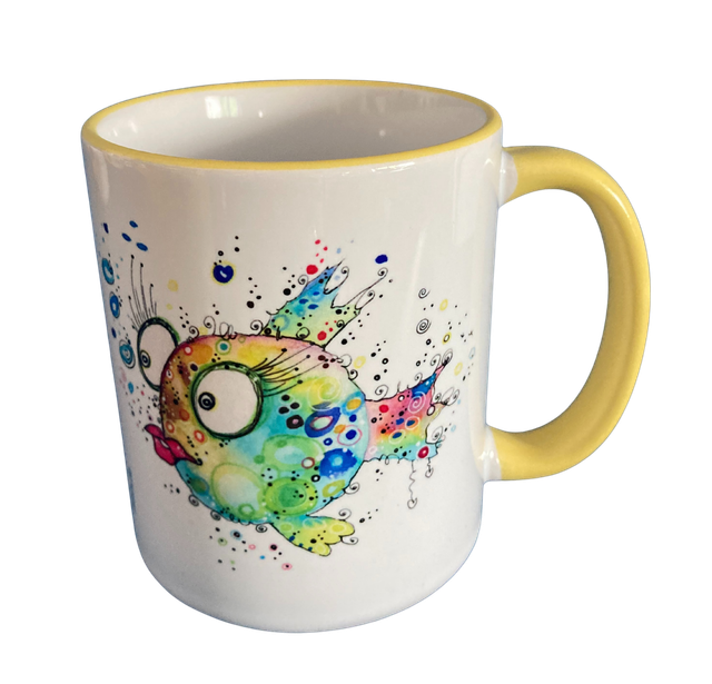 Keramiktasse "Kugelfischdame"