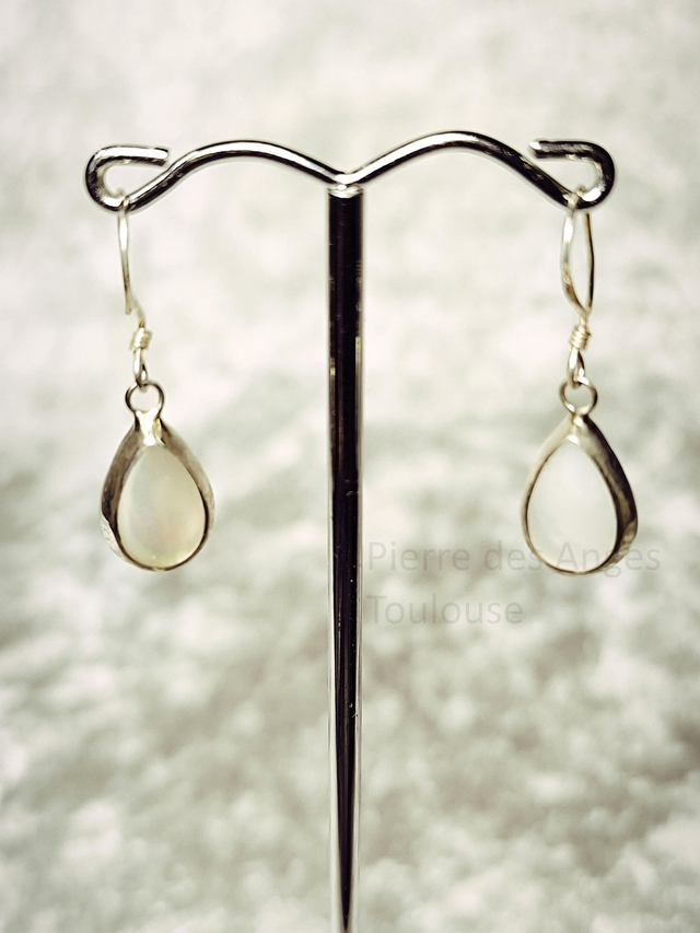 Boucle d'Oreilles Nacre Blanche