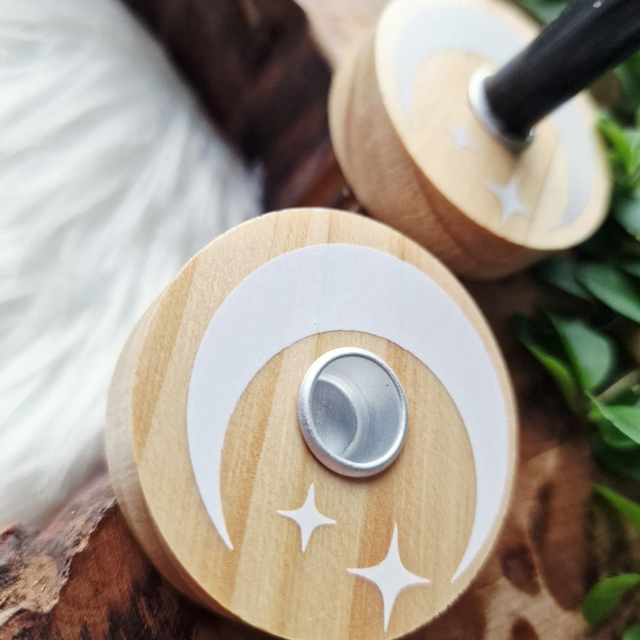 Wooden spell candle holder