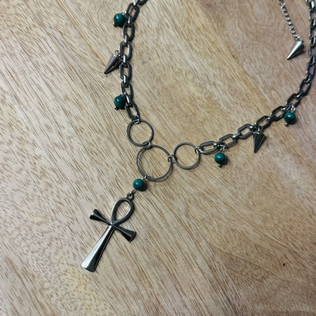 Collier ANKH malachite