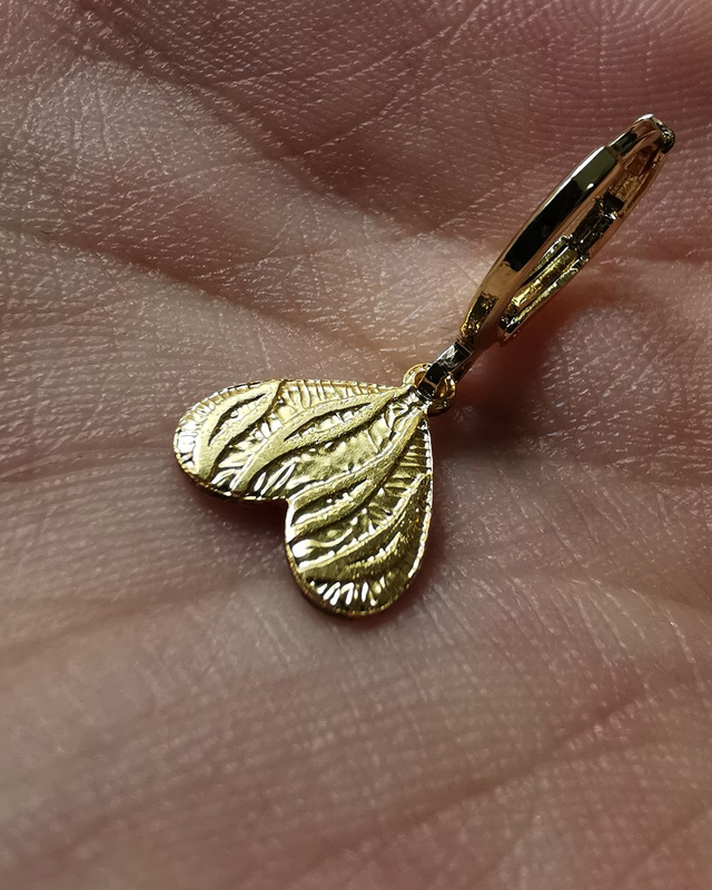 boucles d’oreilles «cœur à ailes»