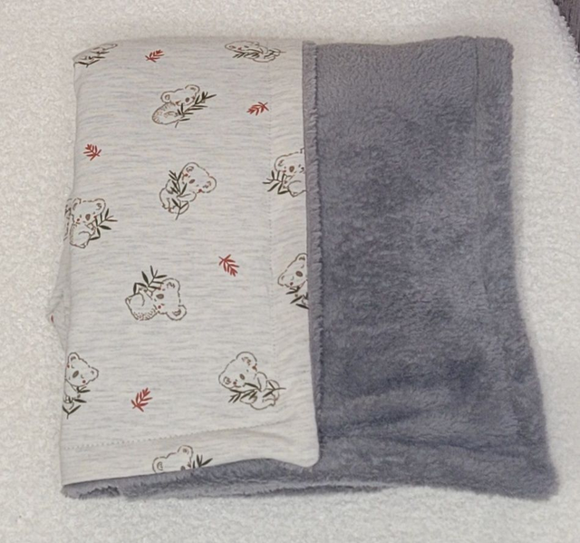 Couverture bébé ton bleu - gris