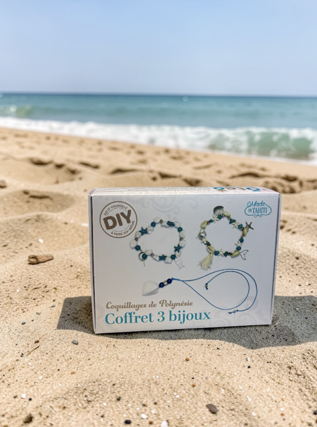 Coffret 3 bijoux bleu Kit DIY OTEO Tahiti