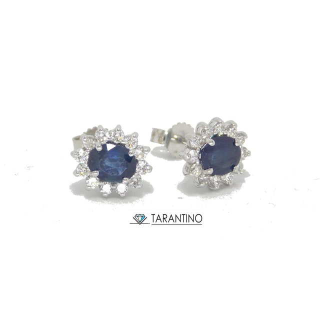 GADV Orecchini in Oro bianco 18 kt con Zaffiri e Diamanti