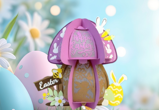 Lanterne Champignon mauve Pâques