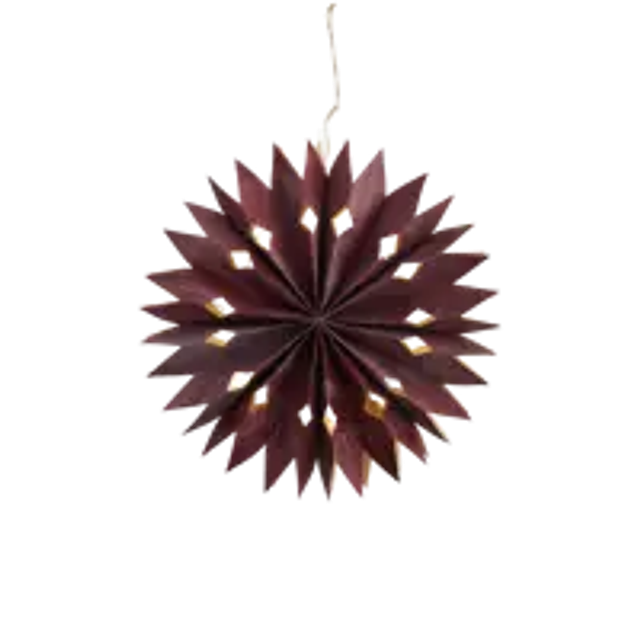 Étoile en papier placage avec lumières D40CM