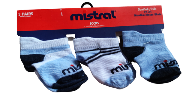 Lot de 3 paires de chaussettes taille basse 12-24 mois (Mistral) 