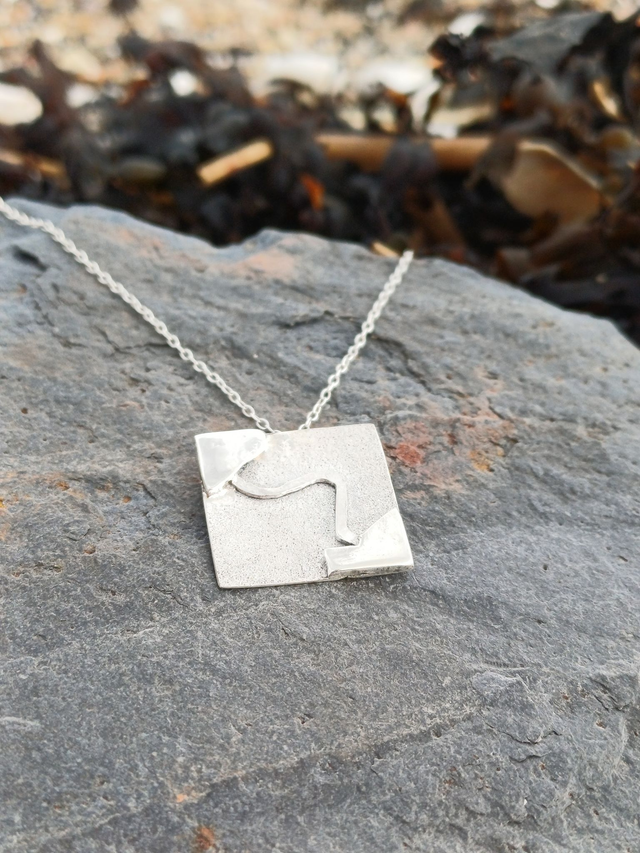 English Channel Swim Track Necklace